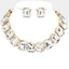 1 bộ xuyên biên giới thời trang rhinestone bộ vòng cổ cá nhân hóa phụ kiện bông tai vòng cổ vuông phóng đại