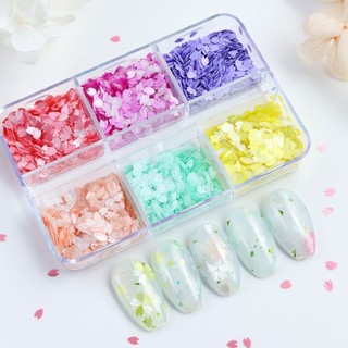 Hộp Kim Tuyến Hình Hoa Anh Đào Bằng Nhựa Resin Trang Trí Móng Tay DIY