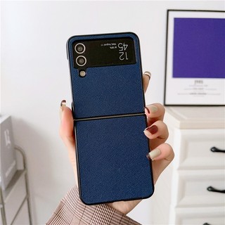 Ốp lưng da PU Samsung Galaxy Z Flip 6 Z Flip 5 LuxuryCross Pattern Leather Ultra Thin Casing Z Flip 4 3 Girls Women Hard Pc Cover