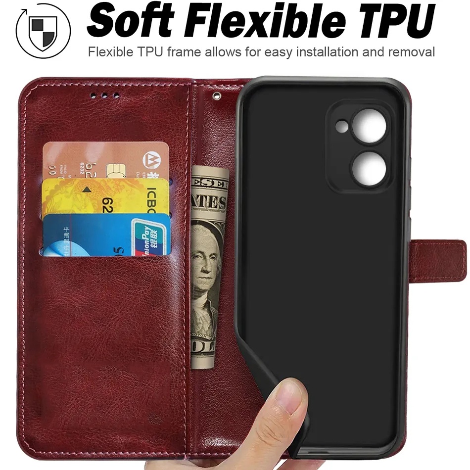 Ốp Điện Thoại Da PU Cá Sấu Cho Realme C55 C35 C33 C30 C30S C25 C25S C25Y C21 C21Y C20 C17 C15 C12 C11 C3 C2 Flip Cover