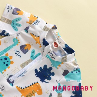 Mg-kids Bé Trai Mùa Hè Đồ Bơi Hoạt Hình Thường Ngày Khủng Long In Hình Tay Ngắn Dây Kéo Áo liền quần Đồ Bơi Đi Biển