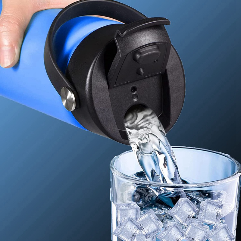 Nắp Chai Nước Cho 12 16 18 20 32 40 OZ Miệng Rộng, Nắp Lật Nắp Thay Thế Có Dây Đeo Tay Cầm