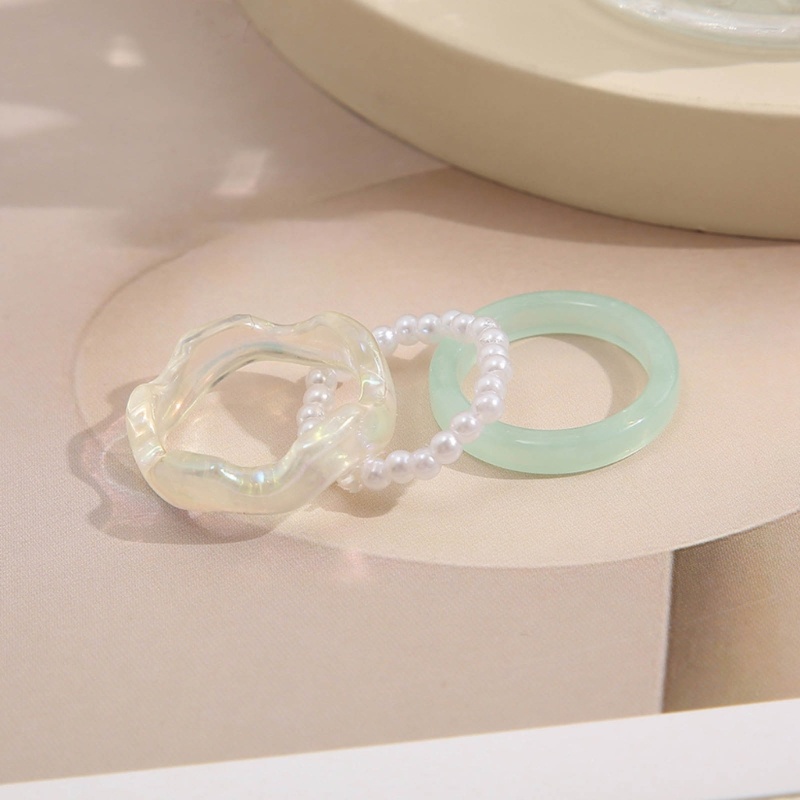 Set 3 Nhẫn Đính Ngọc Trai Giả Thời Trang Nữ