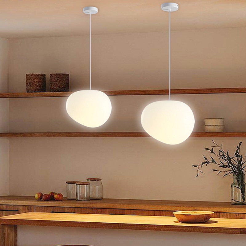 Đèn Thả Trần Đá Cuội Bắc Âu, Đèn Chùm Trang Trí Thương Mại Cầu Thang Xoắn Ốc Led Acrylic Cho Bàn Ăn