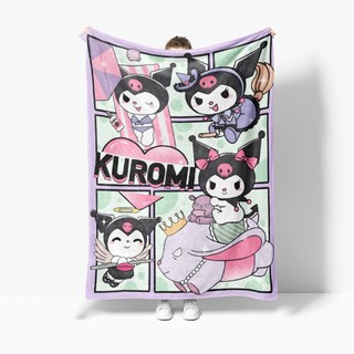 Sanrio 4 Kích Thước Chăn Flannel Cinnamoroll & Kuromi & Hello Kitty & Melody Hoạt Hình Dễ Thương Trẻ Em Một Mặt Flannel Chăn Điều Hòa Không Khí Chăn Ngủ