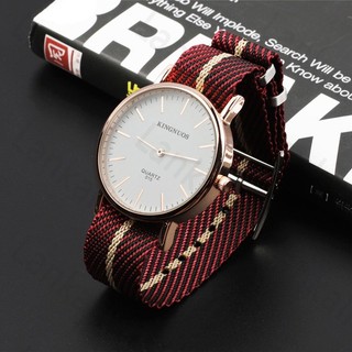 Dây Đeo Đồng Hồ 20mm 22mm Bằng Vải Nylon Cao Cấp Có Vòng Màu Nâu Quân Đội Thay Thế Cho Seiko
