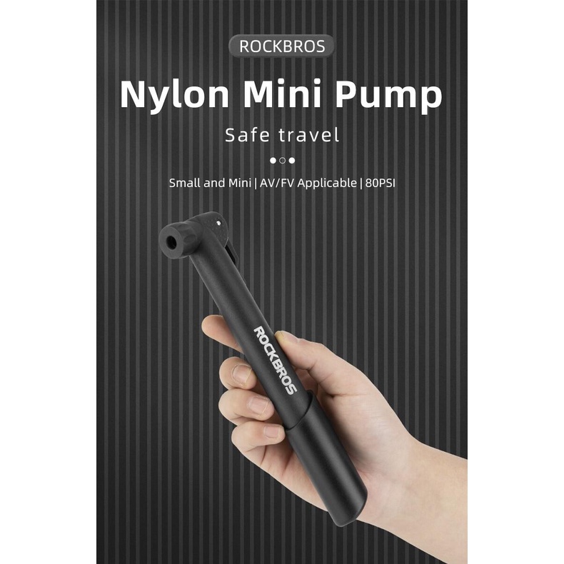 Máy bơm xe đạp Mini ROCKBROS cho xe đạp / bóng Máy bơm hơi cầm tay nhẹ có van Schrader / Presta 80psi Máy bơm tiện lợi di động