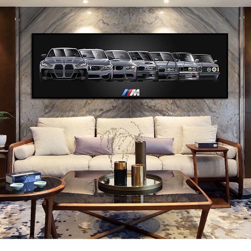 Supercar Bmw M3 Họ Hình Áp Phích Và In Hình M Series Tiến Hóa Xe Trang Trí Tường Canvas Tranh Phòng Khách Người Đàn Ông Bé Trai Trang Trí Nhà Cửa