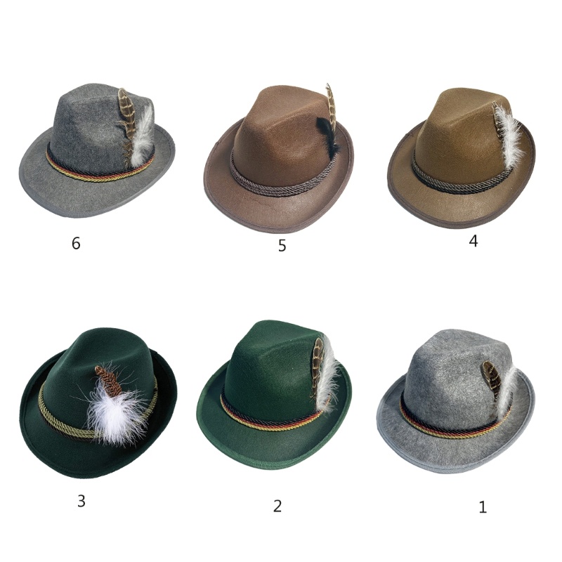 YOI Lông Vũ Trang Trí Mũ Derby Chống Nắng Mũ Fedora Nhẹ Cho Cắm Trại Du Lịch