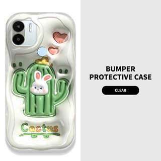 Ốp Điện Thoại Họa Tiết Sóng YBD Cho Redmi A1 Plus A1 + A2 Plus A2 + 4G 2022 Xiaomi POCO C50 Họa Tiết Xương Rồng Dễ Thương Hoa Và Thỏ Chất Liệu Silicon Camera Bảo Vệ Toàn Diện