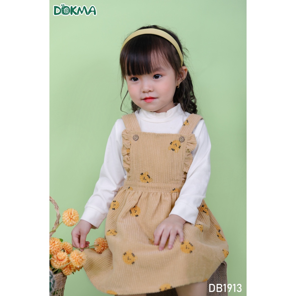 (8-13kg 6-36M) Set Yếm Váy Dokma Dáng Xoè Xinh Xắn Cho Bé Gái DB2443