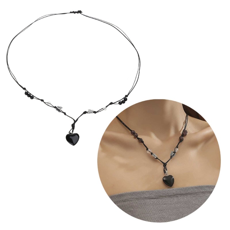 Vòng Cổ Choker Dây Thừng Đính Đá Quý Unisex