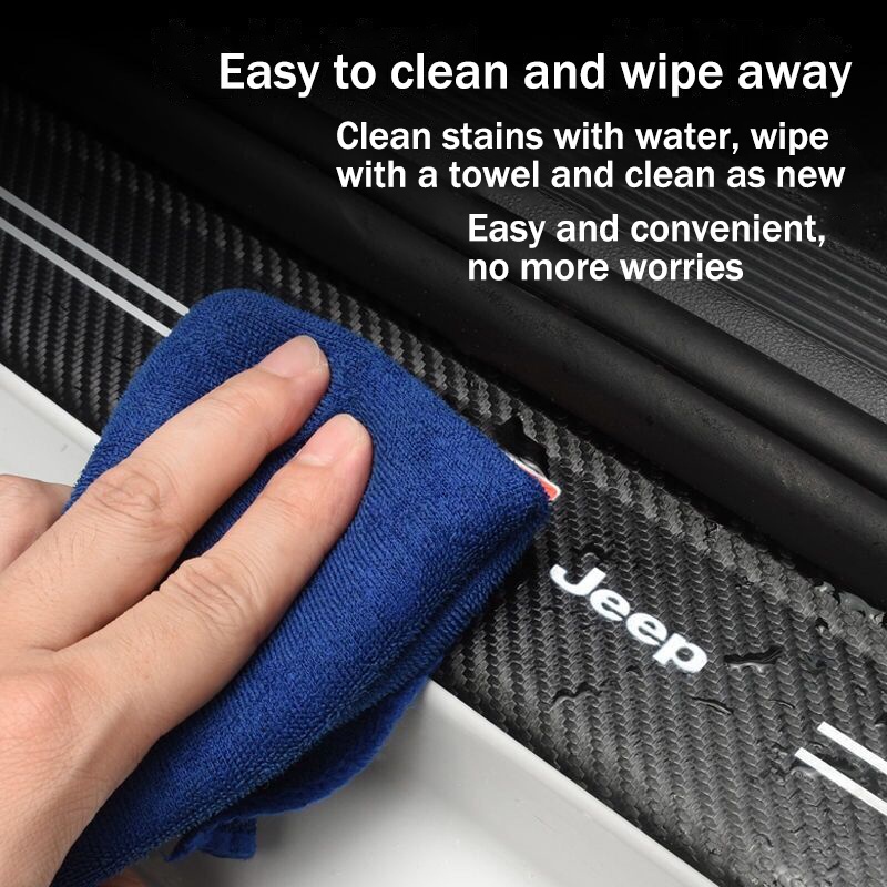 Bộ 4 Dải Dán Bảo Vệ Khung Cửa Xe Hơi Bằng vinyl / Sợi carbon Chống Trầy Xước Tiện Dụng