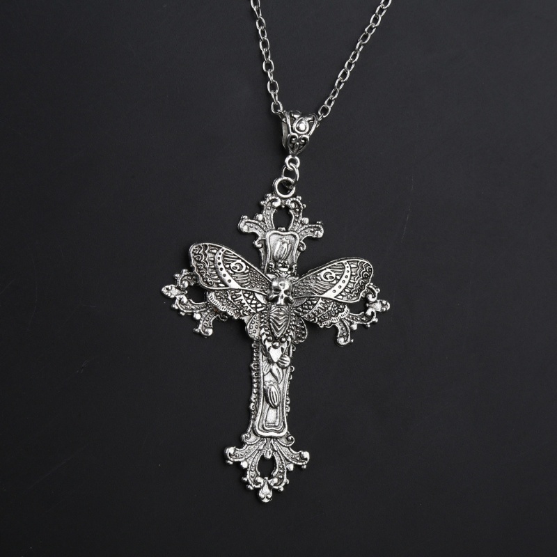 YOI Đầu Bướm Côn Trùng Đầu Lâu Xương Đòn Dây Chuyền Vòng Cổ Cô Gái Đảng Gothic Trang Sức Thời Trang