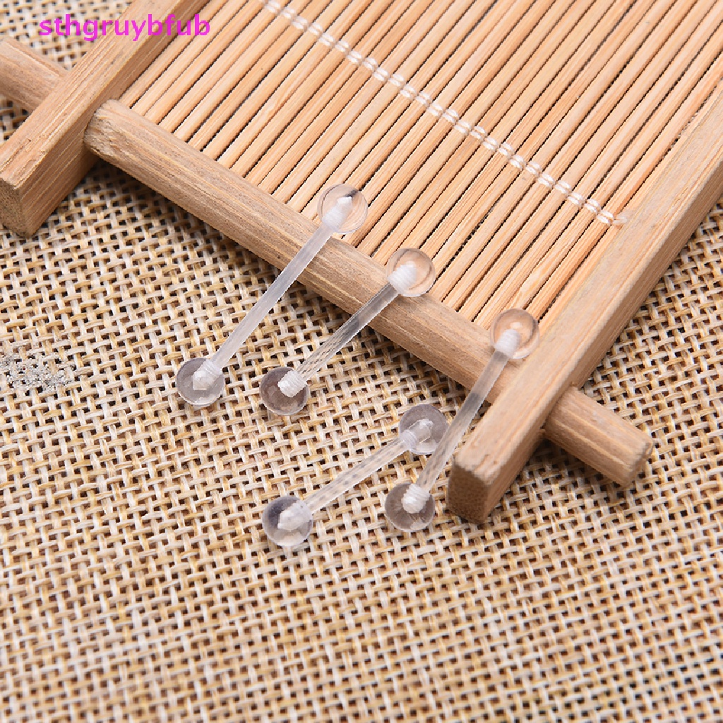 Set 10 Khuyên Lưỡi Bằng Acrylic Trong Suốt Cá Tính