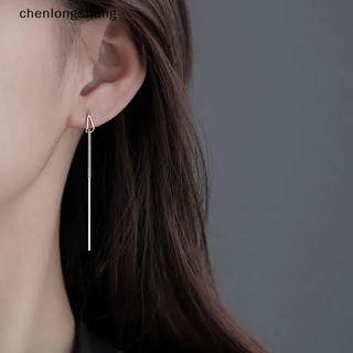 Chenlongshang Phong Cách Đơn Giản Hộp Dây Xích Tua Rua Thả Bông Tai Nữ Dài Tòn Ten Dây Phụ Kiện Mỏng Hợp Thời Trang Tai Trang Sức EN