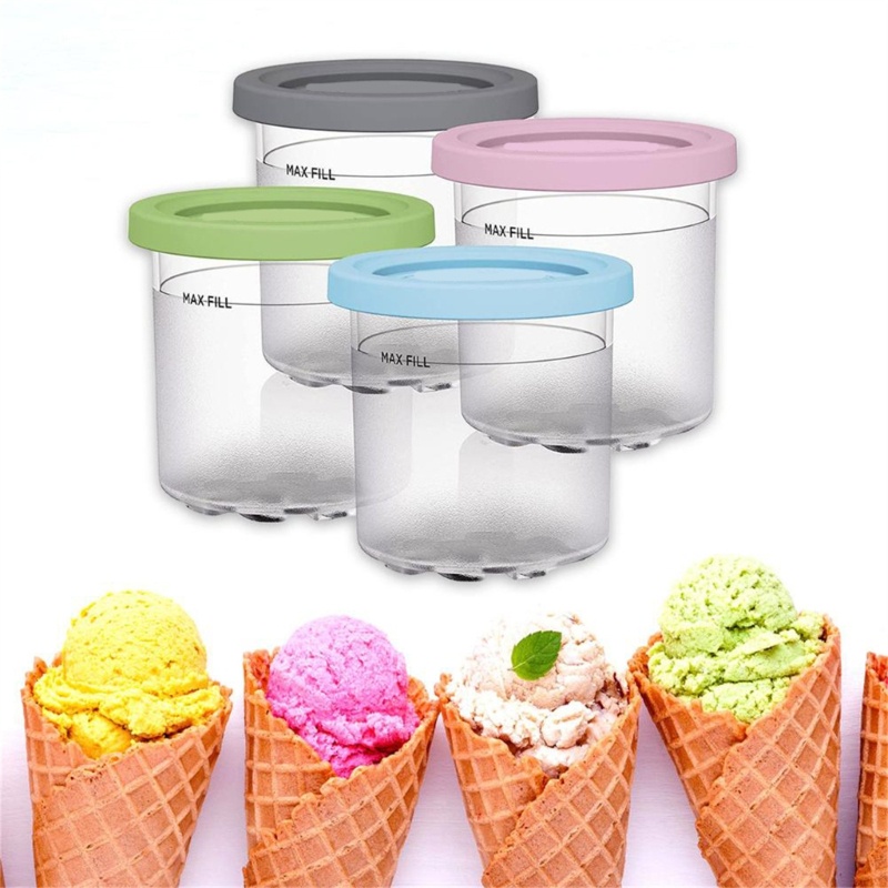Boom 4 Gói Kem Pints Ly Phù Hợp Cho NINJA- CREAMI NC299AMZ NC300s Series Máy Làm Kem Không Chứa BPA- Máy Rửa Chén S