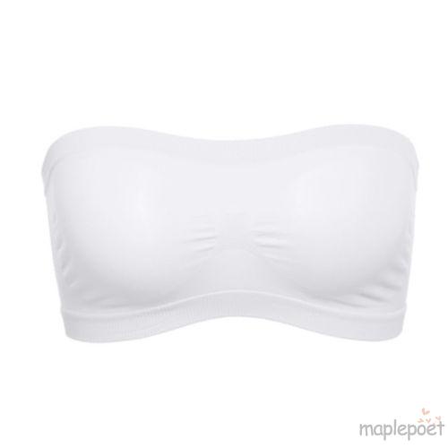Dây áo ngực đính đá Áo lót ống không dây không đường may phối lưới ở lưng màu trơn một size thời trang cho nữ