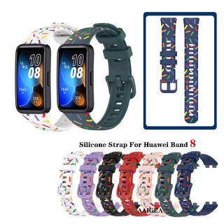 Dành Cho Huawei Band 10 / 9 / 8 Dây Đeo Silicon In Hình Thời Trang Cho Honor Band 6 Dây Đeo Tay Thay Thế
