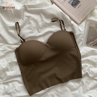 Áo Croptop Sát Nách Màu Trơn Lưng Cao Co Giãn Thời Trang Mùa Hè Cho Nữ
