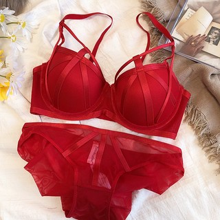 Bộ Đồ Lót Ren Có Gọng Thép Mềm Mại Nâng Ngực Chống Chảy Xệ Quyến Rũ Cho Nữ