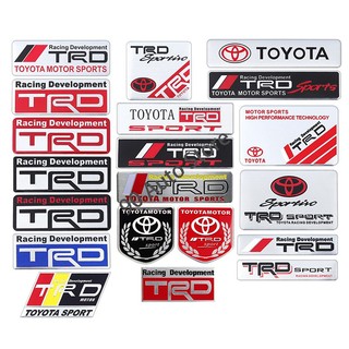 Nhãn Dán Kim Loại Chữ TRD Sports VIos Yaris Corolla Cross Veloz Wish Revo CHR Avanza Fortuner Rush Innova raize Calya Rav4 Phụ Kiện Cho Thân Xe Hơi Toyota TRD Sports VIos Yaris