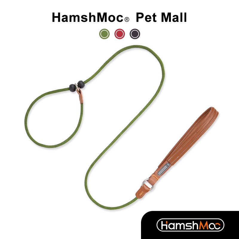 HamshMoc Dây xích chó hình chữ P tích hợp cổ áo và dây xích, tay cầm thoải mái, bền cho chó