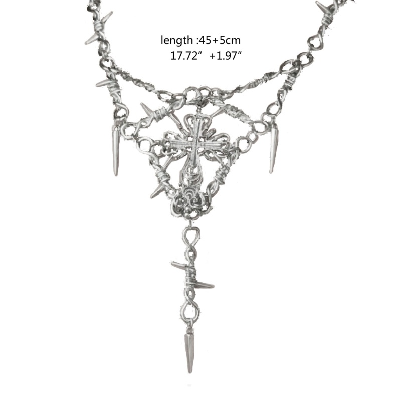 Dasbsug Vòng Cổ Trang Sức Cho Nam Nữ Y2K An Toàn Spur Mặt Dây Chuyền Choker Dây Xích Đảng