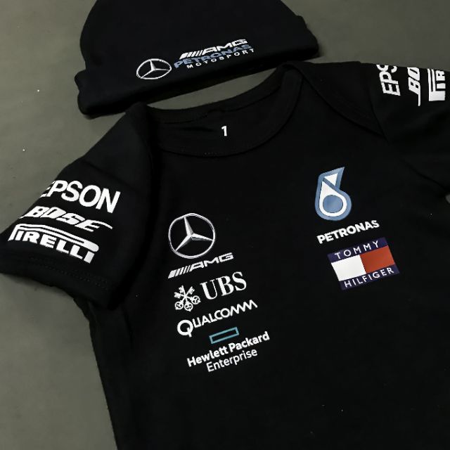 Phiên bản giới hạn: P3TR0N4S AMG Mercedes F1 Racing Team in họa tiết tay ngắn dễ thương cho bé trai bé gái WMDE