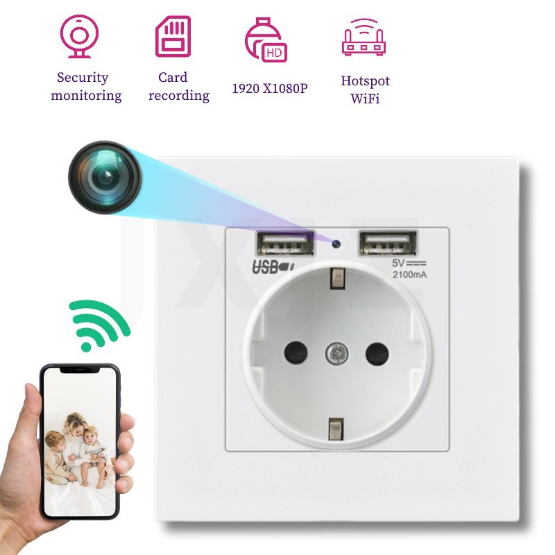 Ổ Cắm Điện Mini Không Dây Kết Nối Wifi Cổng USB Cho Máy Quay An Ninh ...