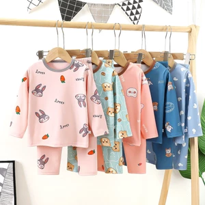 Bộ Đồ Lót Trẻ Em Nhung Đức 90-160 Kích Thước Thu Đông Phong Cách Mới Chải Ấm Áp Quần Áo Mùa Thu Quần Dài Cổ Tròn Vừa Lớn Bé Trai Bé Gái Phù Hợp Với IVFG