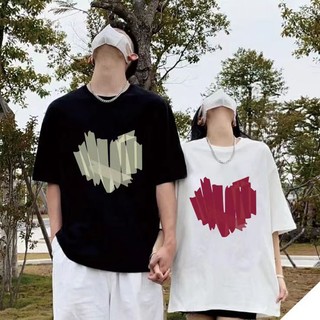 Áo thun cotton ngắn tay nam nữ cùng phong cách mùa hè in xu hướng tình yêu