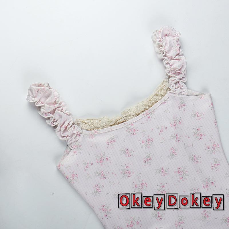 Áo Tank Top Không Tay Phối Ren Hoa Cơ Bản Dành Cho Nữ