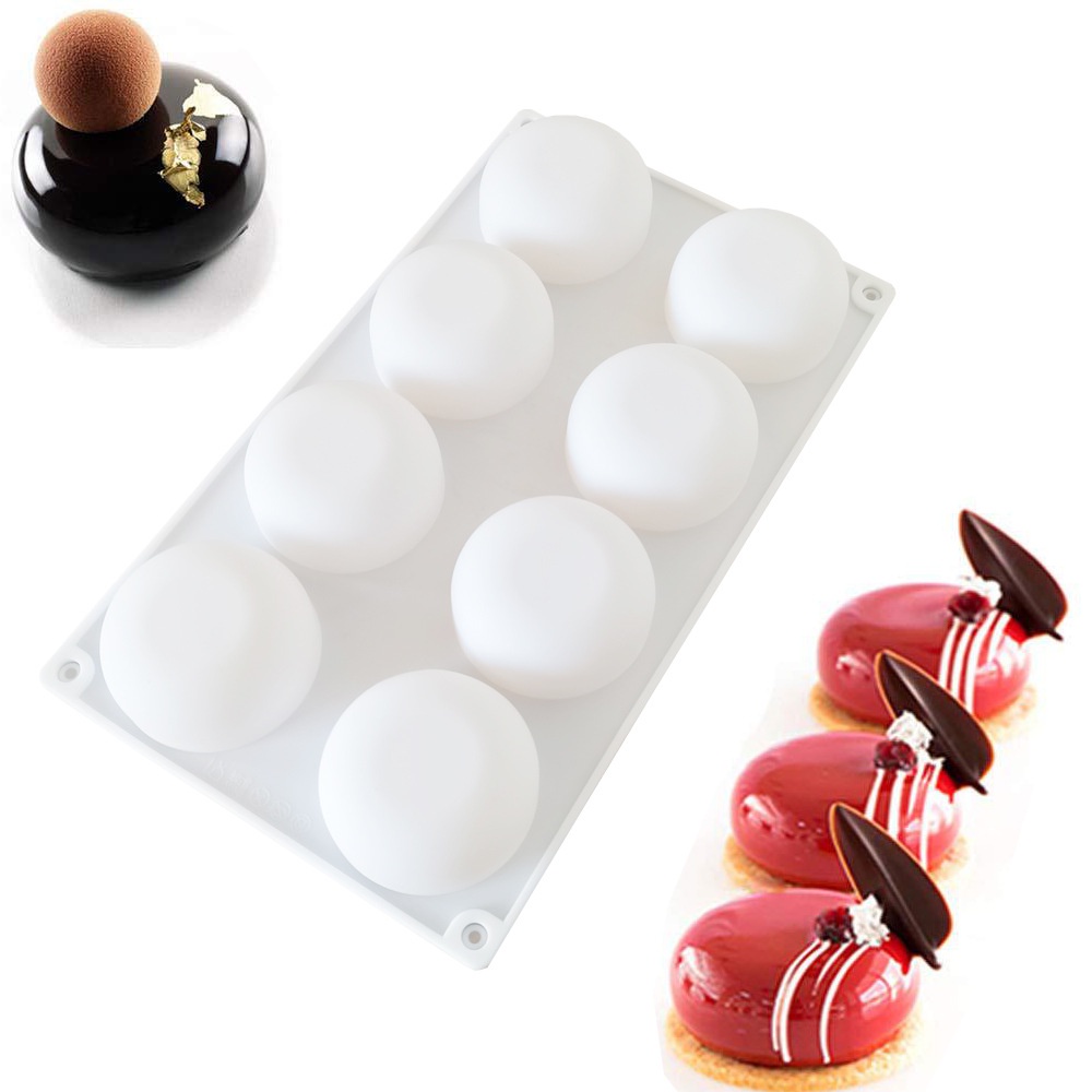 Khuôn Silicone 8 Ngăn Làm Kem / Bánh / Xà Phòng / Pudding / Nước Hoa DIY