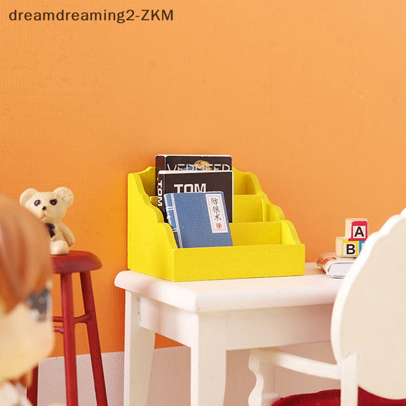 [dreamdreaming] 1: 12 Nhà búp bê Giá để đồ để bàn thu nhỏ Hộp sắp xếp Kệ sách Trang trí mô hình nhà Phụ kiện nhà búp bê [zkm]