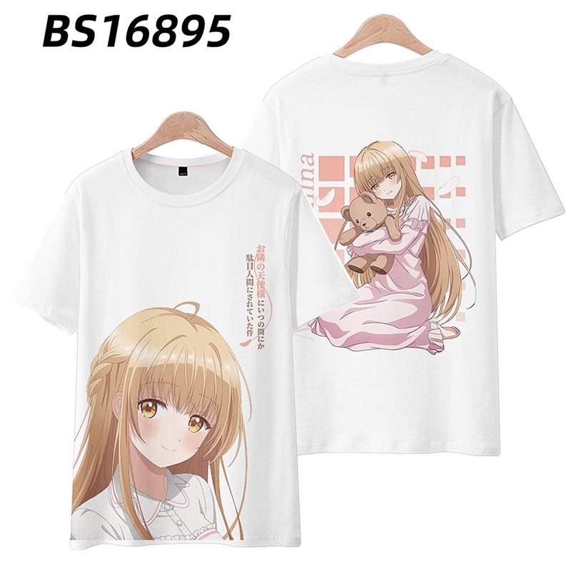 Áo Thun Nữ Oversize cosplay Mahiru Shiina, cửa xẻ tà, kèm bông tai kẹp