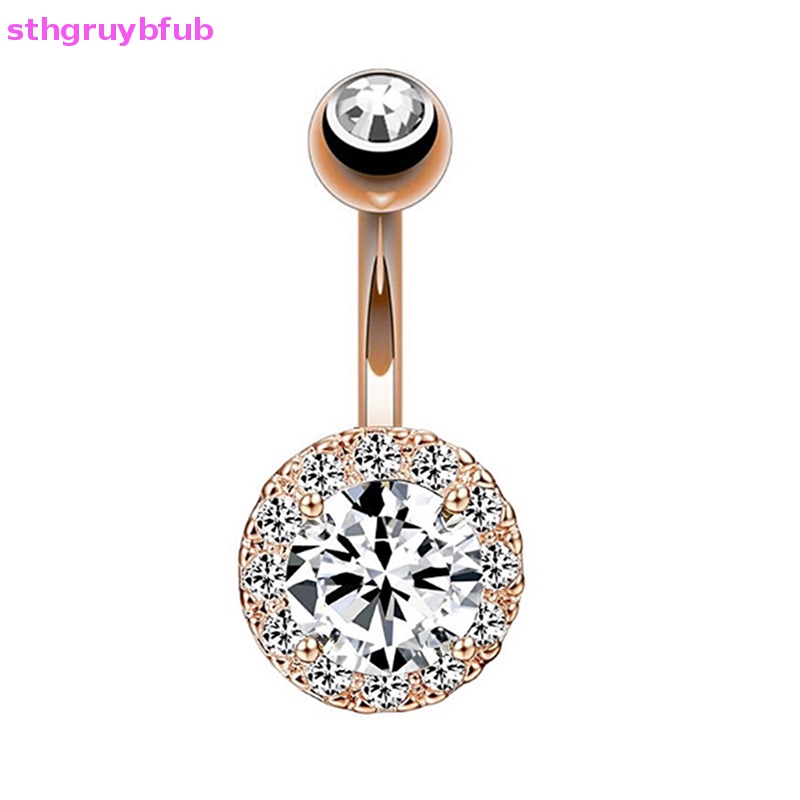 Khuyên Rốn Bằng Thép Không Gỉ Đính Đá Zircon Quyến Rũ