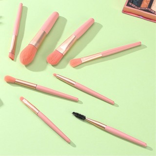 Bộ Cọ Trang Điểm Mini 8 Chiếc, Cọ Phấn Mắt, Cọ Trang Điểm, Cọ Phấn, Kem Che Khuyết Điểm Đa Năng Di Động ღ Pink Girl Bling Makeup Look