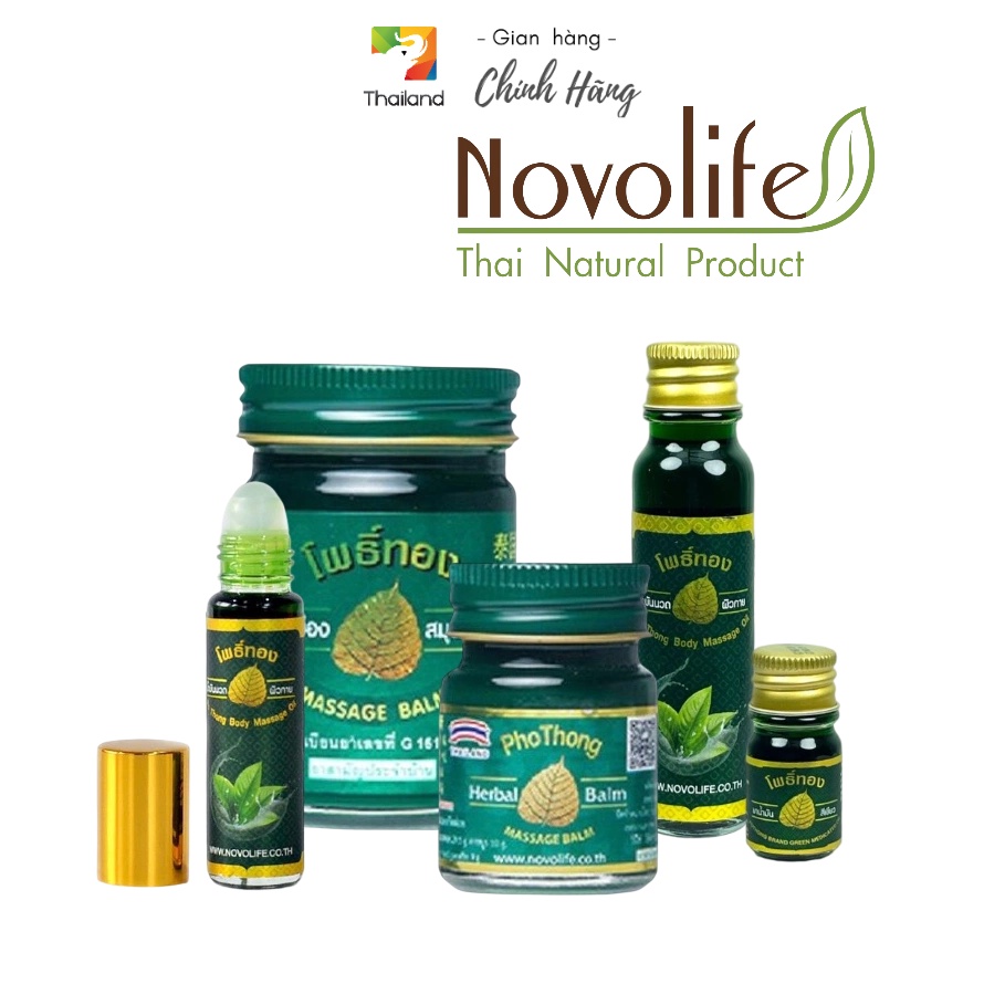 Dầu xanh bồ đề Thái Lan Pho Tong Cooling Green Balm Thái Lan | Shopee ...
