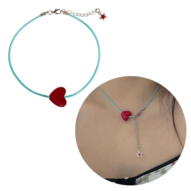 Vòng cổ trái tim đỏ ngọt ngào, dây chuyền choker đẹp mắt - Quà tặng Valentine lý tưởng