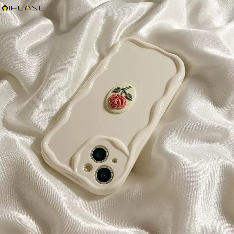 OFF WHITE Ốp Điện Thoại Silicon Mềm Hình Hoa Hồng 3D Cho OPPO Reno 9 8 7 5 4 Pro Plus 8Z 8T 6 4Z 3 5G 7Z 7 Lite SE R17 R15 F11 Vỏ Bọc Bảo Vệ Máy Ảnh Chất Lượng Cao