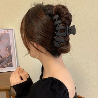 Kẹp Tóc Cỡ Lớn Màu Đen Nhám Kẹp Tóc Đuôi Ngựa Hình Cá Mập Phong Cách Hàn Quốc Xinh Xắn Cho Nữ