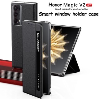 Bao da Smart View Window Flip Case cho Honor Magic V2 Vỏ bảo vệ từ tính