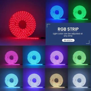 Đèn LED dải RGB thông minh 220V, Điều khiển ứng dụng Bluetooth chống nước IP67 Băng LED linh hoạt, Đồng bộ hóa âm nhạc Đèn xung quanh cho khách sạn ngoài trời trong nhà Trang trí nhà Giáng sinh