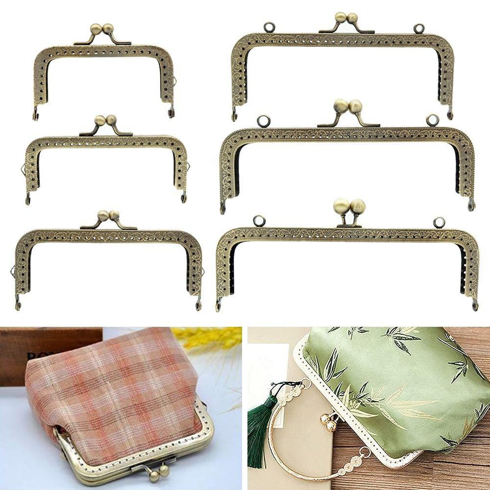CPINCP Ví Khóa Khung, Kim Loại Vintage Ví Khung Kiss Clasp, Túi Mini Phần Cứng Ví Khung DIY Craft