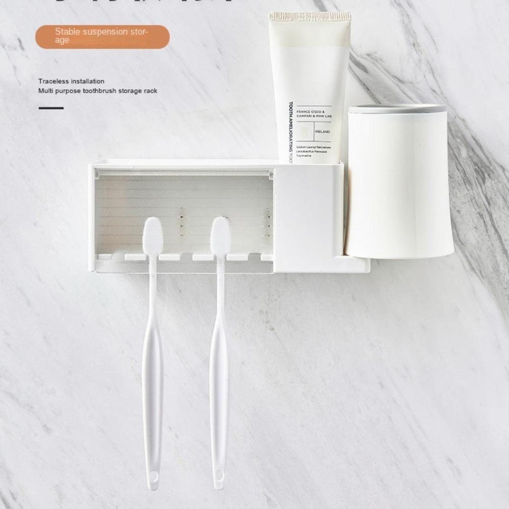 Giá để răng ORDOBOX, Hộp đựng bàn chải đánh răng lưu trữ Viscose, Mặt bàn chống bụi 5 lỗ Phòng tắm sắp xếp phòng tắm Phòng tắm