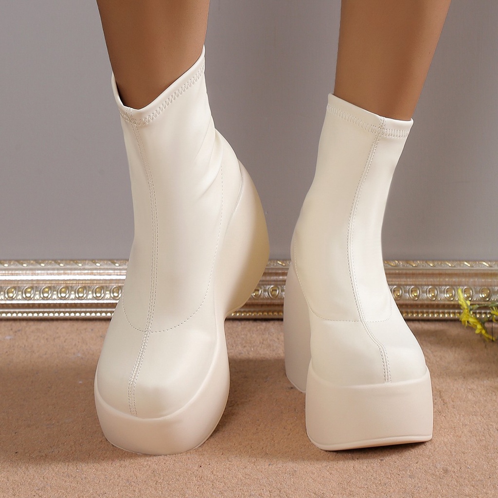 Giày Boot Mũi Vuông Phong Cách Âu Mỹ Thời Trang Cho Nữ