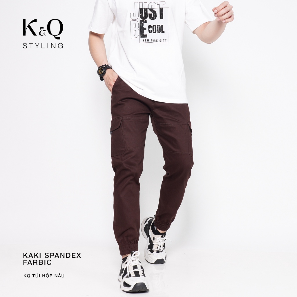 Ảnh Quần túi hộp kaki co giãn K&QSTYLING màu nâu giới hạn PVN1121 cao cấp 2