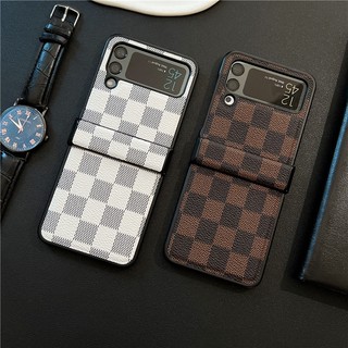 Bao Da Điện Thoại pu Siêu Mỏng Bảo Vệ Toàn Diện Cho samsung galaxy z flip 4 z flip 3 chessboard z flip 4 3 Ốp