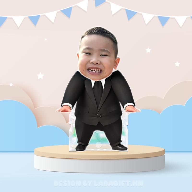 Mô hình standee lắc đầu ghép mặt in theo yêu cầu, mô hình lắc đầu chạy bằng pin in theo yêu cầu đáng yêu làm quà tặng